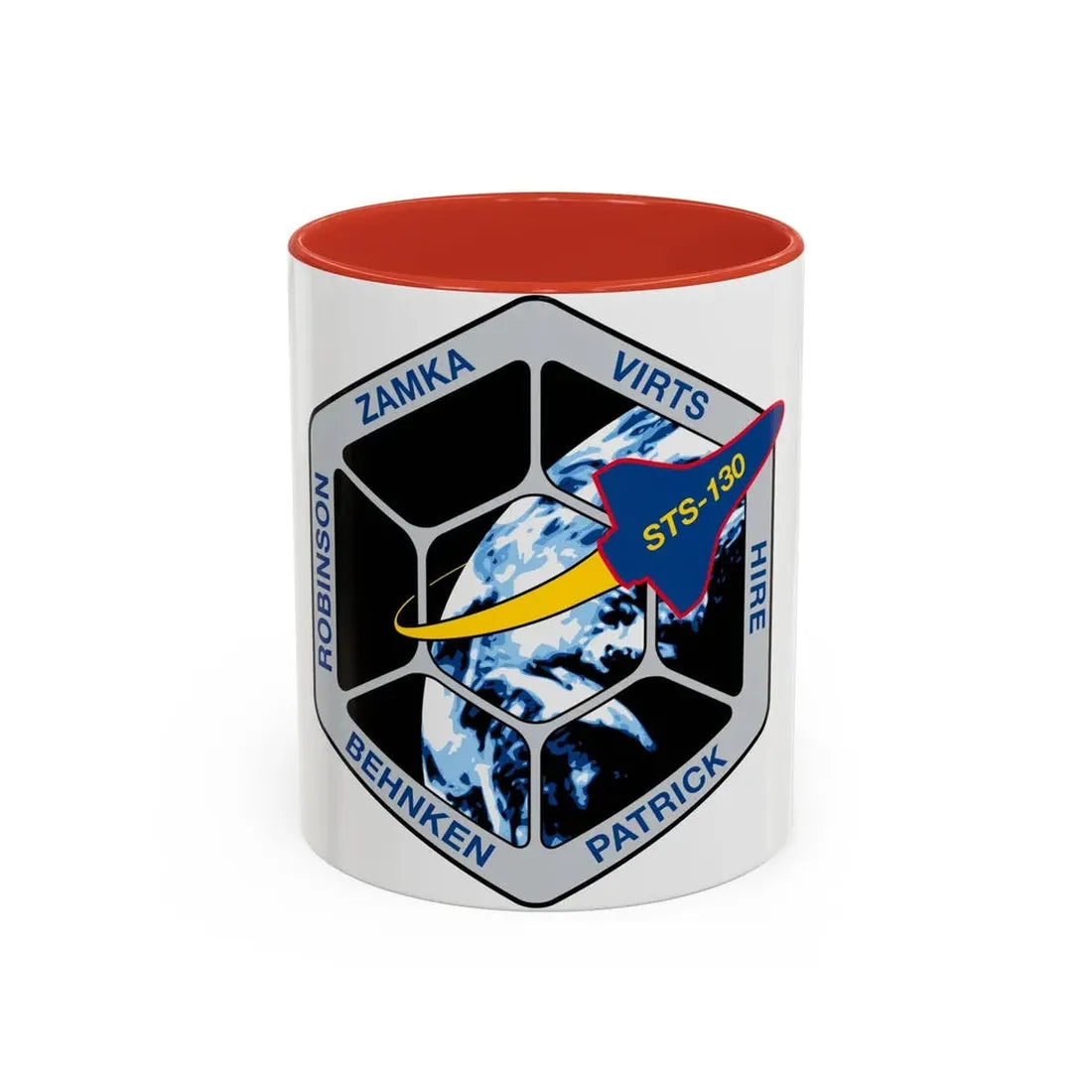 STS 130 (NASA) Accent Coffee Mug 11oz Red - Go Mug Yourself
