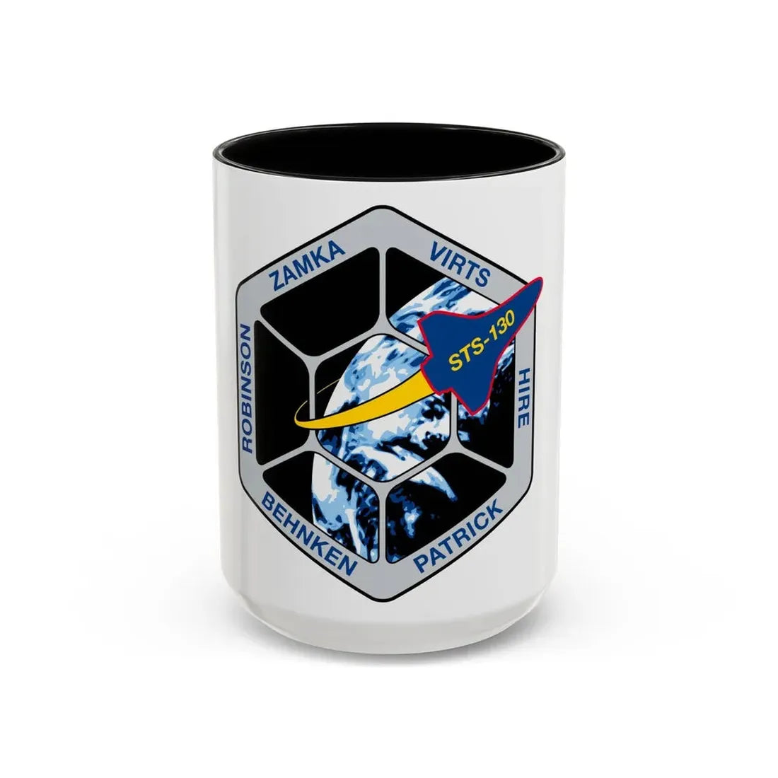 STS 130 (NASA) Accent Coffee Mug 15oz Black - Go Mug Yourself