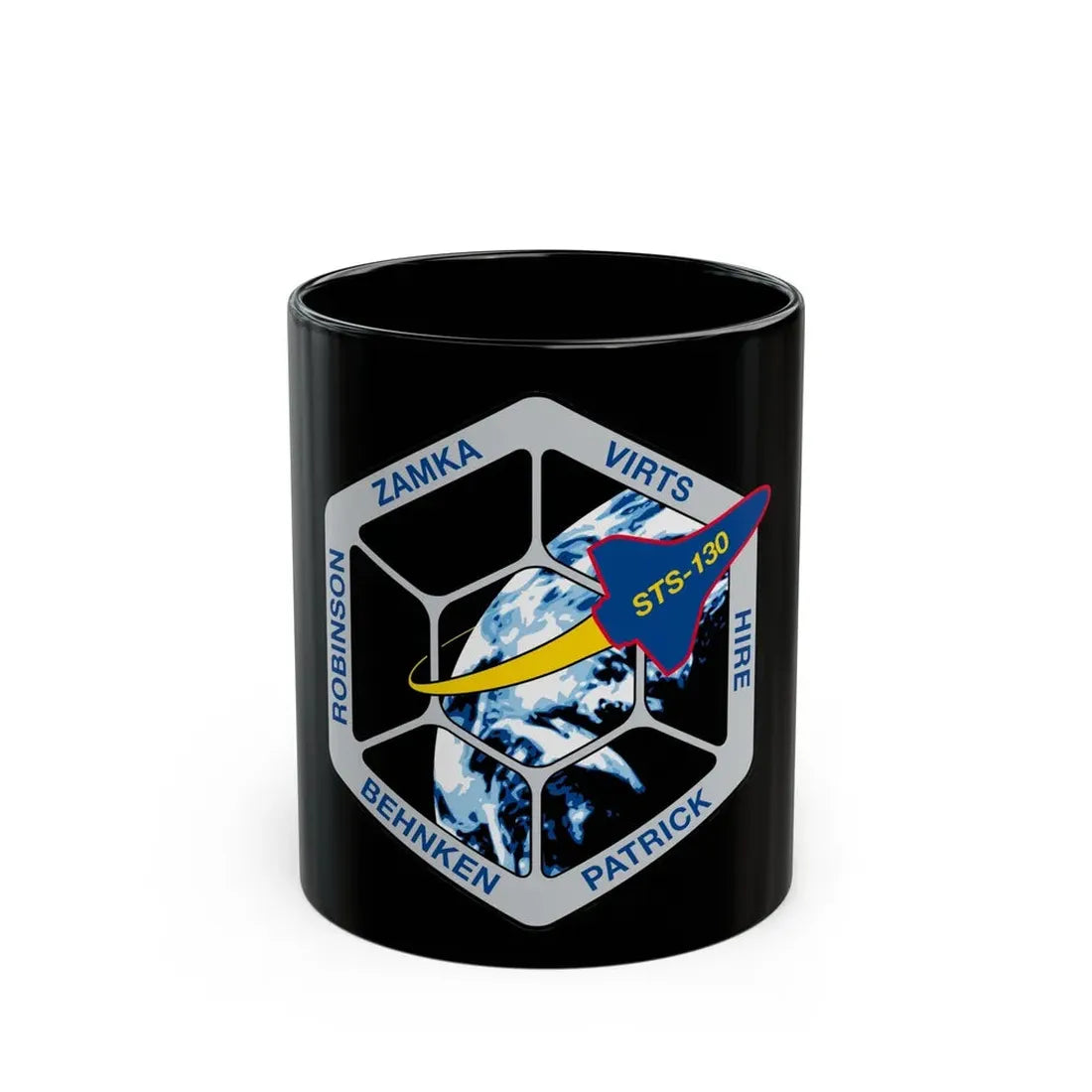 STS 130 (NASA) Black Coffee Mug 11oz - Go Mug Yourself