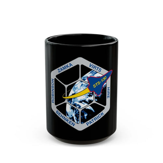 STS 130 (NASA) Black Coffee Mug-15oz-Go Mug Yourself