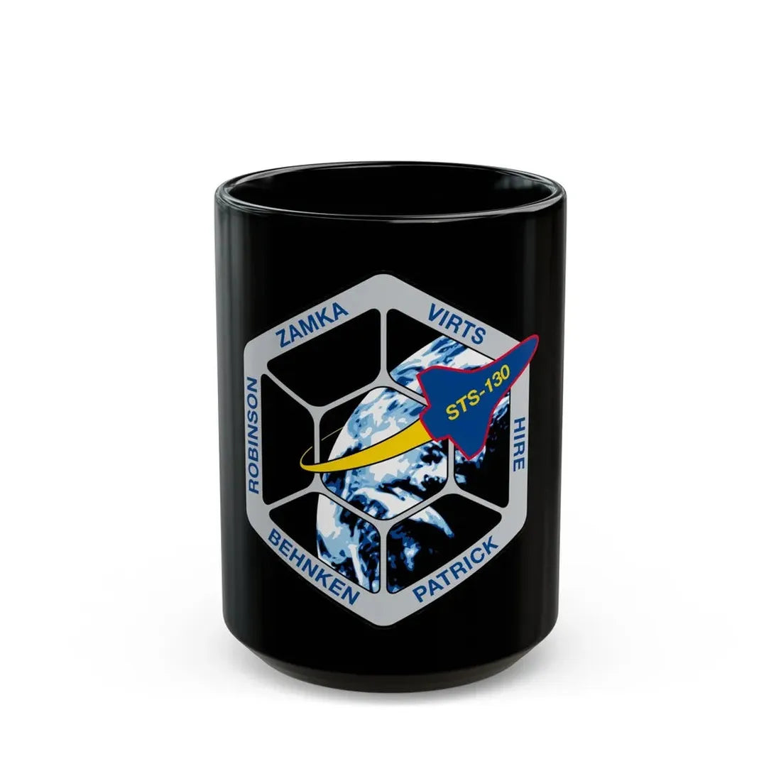 STS 130 (NASA) Black Coffee Mug 15oz - Go Mug Yourself