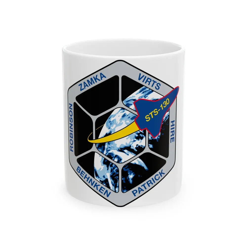 STS 130 (NASA) White Coffee Mug-11oz-Go Mug Yourself