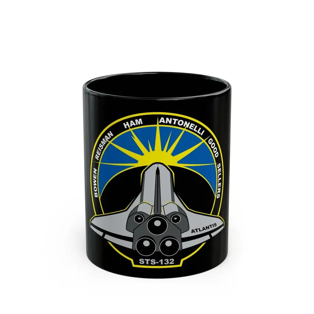 STS 132 (NASA) Black Coffee Mug 11oz - Go Mug Yourself