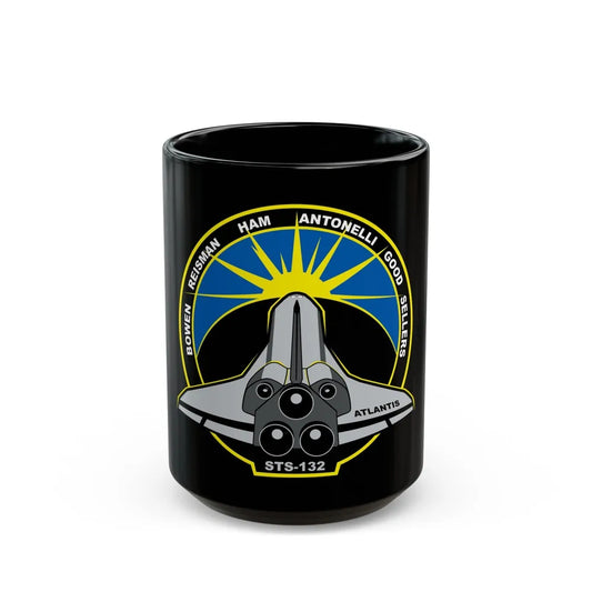 STS 132 (NASA) Black Coffee Mug-15oz-Go Mug Yourself