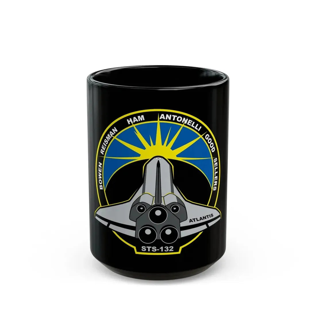 STS 132 (NASA) Black Coffee Mug 15oz - Go Mug Yourself