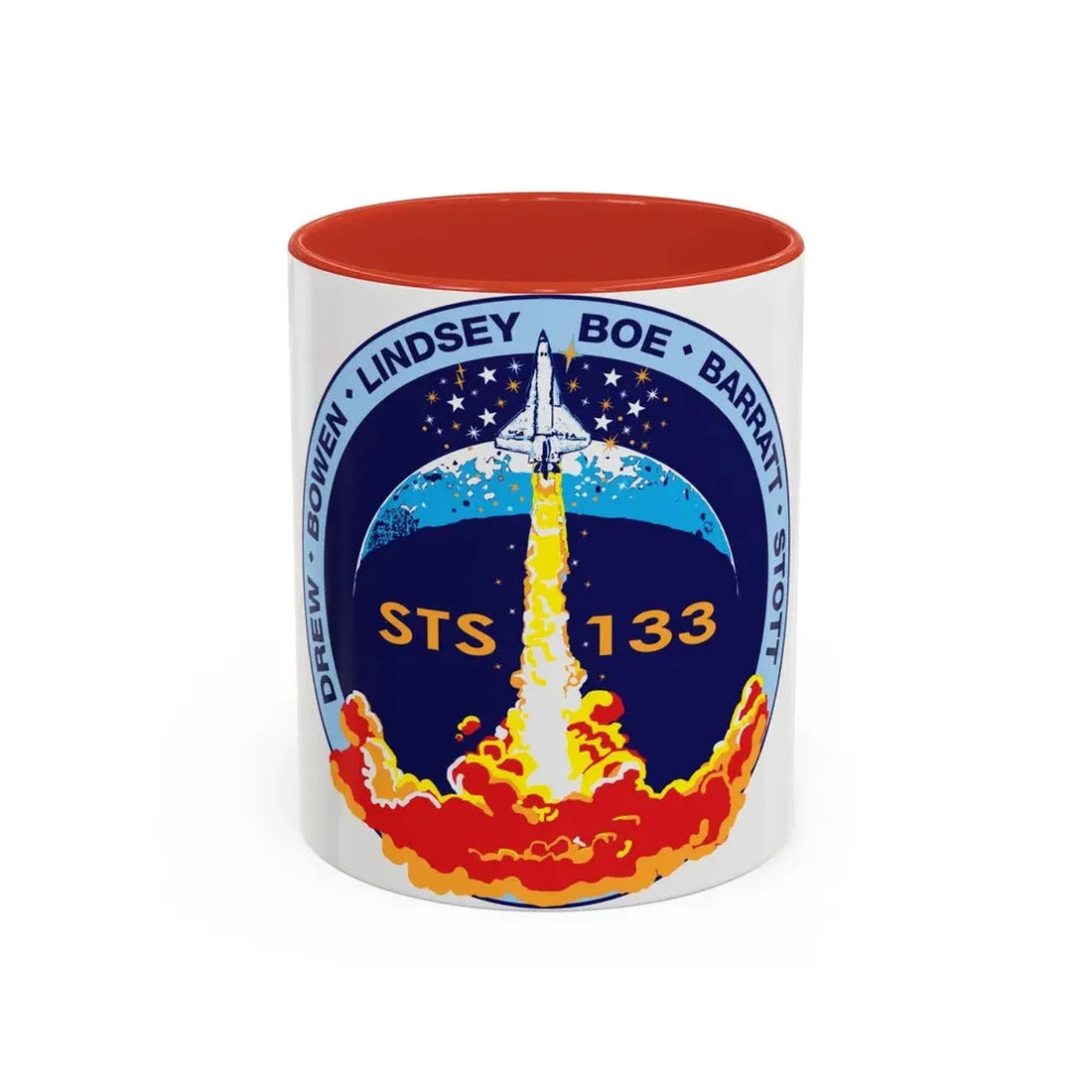 STS 133 (NASA) Accent Coffee Mug 11oz Red - Go Mug Yourself