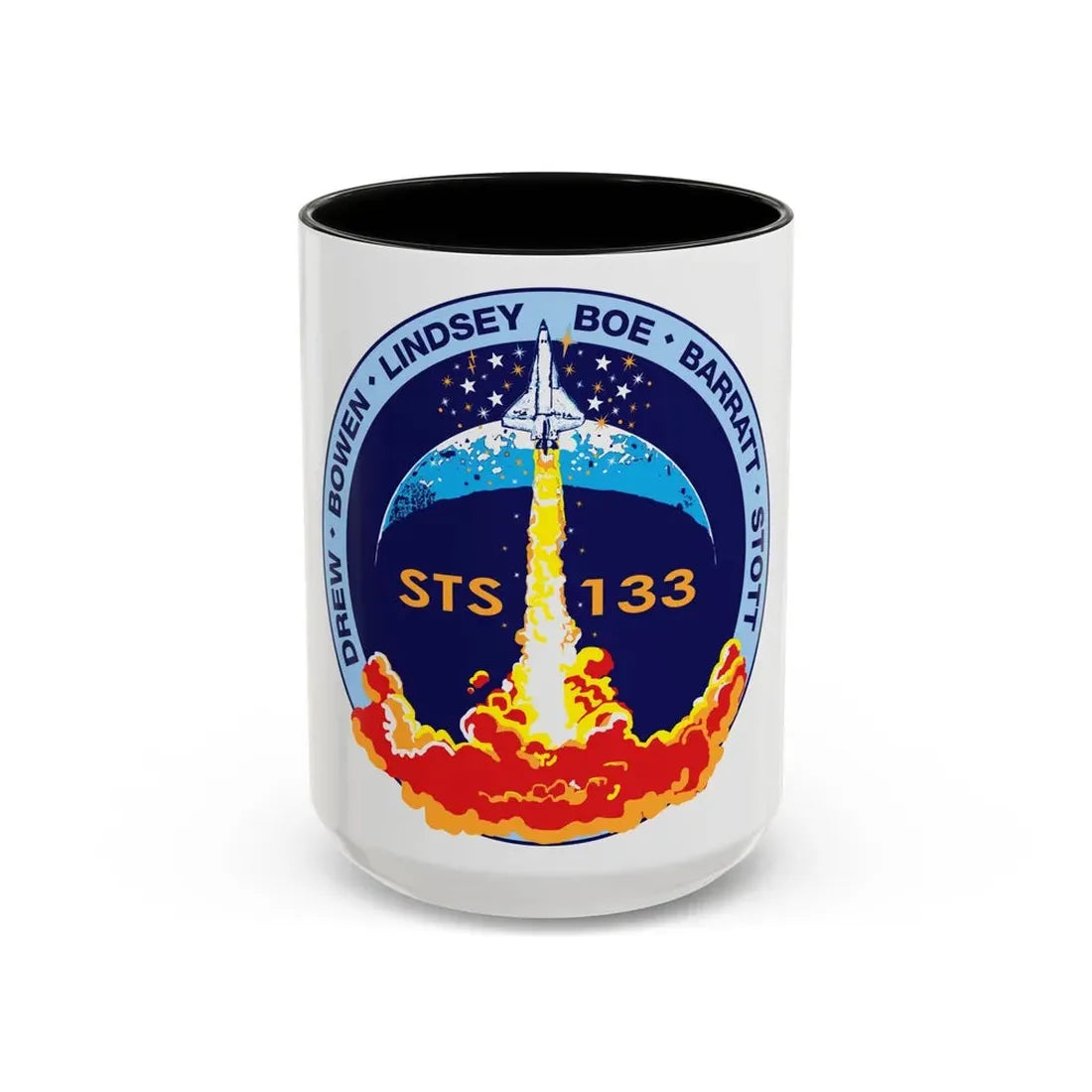 STS 133 (NASA) Accent Coffee Mug 15oz Black - Go Mug Yourself