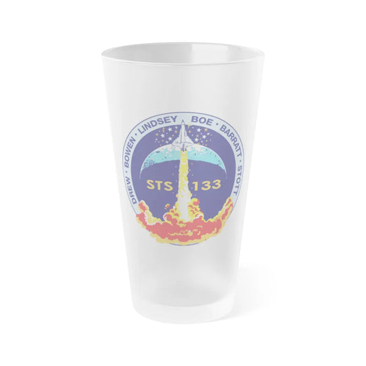 STS 133 (NASA) Frosted Pint Glass 16oz-16oz-Frosted-Go Mug Yourself