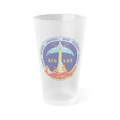 STS 133 (NASA) Frosted Pint Glass 16oz 16oz Frosted - Go Mug Yourself