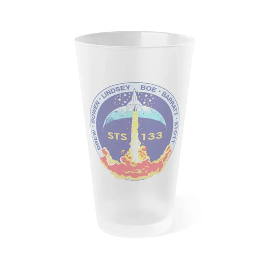 STS 133 (NASA) Frosted Pint Glass 16oz 16oz Frosted - Go Mug Yourself