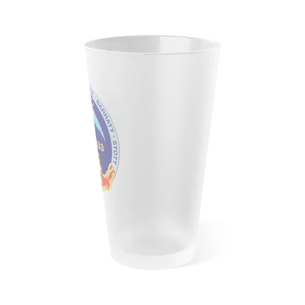 STS 133 (NASA) Frosted Pint Glass 16oz-Go Mug Yourself