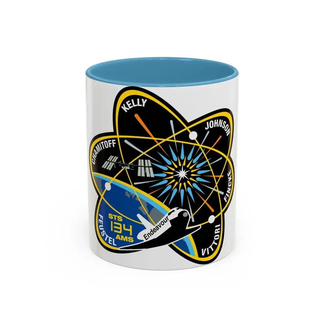 STS 134 (NASA) Accent Coffee Mug 11oz Light Blue - Go Mug Yourself