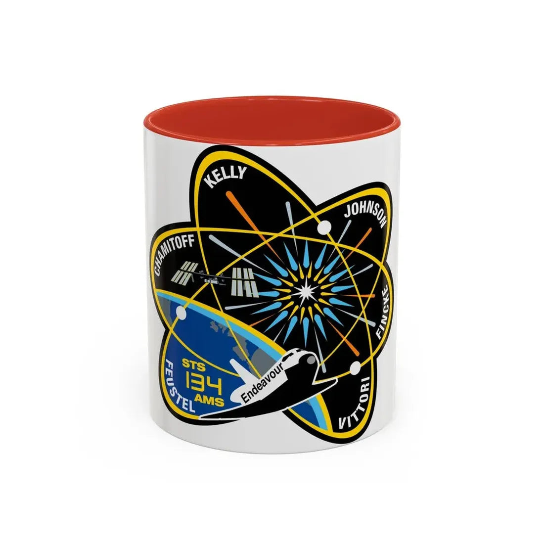 STS 134 (NASA) Accent Coffee Mug 11oz Red - Go Mug Yourself