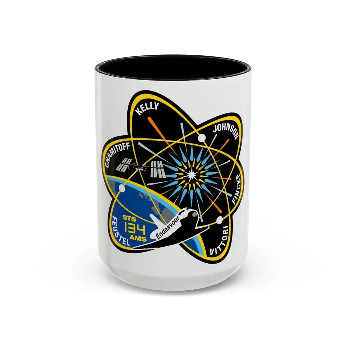 STS 134 (NASA) Accent Coffee Mug 15oz Black - Go Mug Yourself