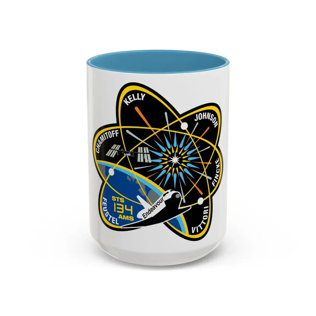 STS 134 (NASA) Accent Coffee Mug 15oz Light Blue - Go Mug Yourself