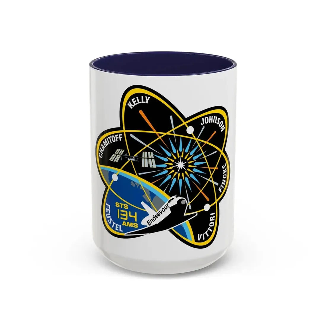 STS 134 (NASA) Accent Coffee Mug 15oz Navy - Go Mug Yourself