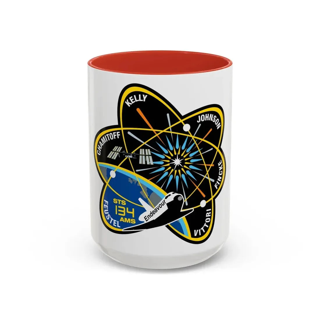 STS 134 (NASA) Accent Coffee Mug 15oz Red - Go Mug Yourself