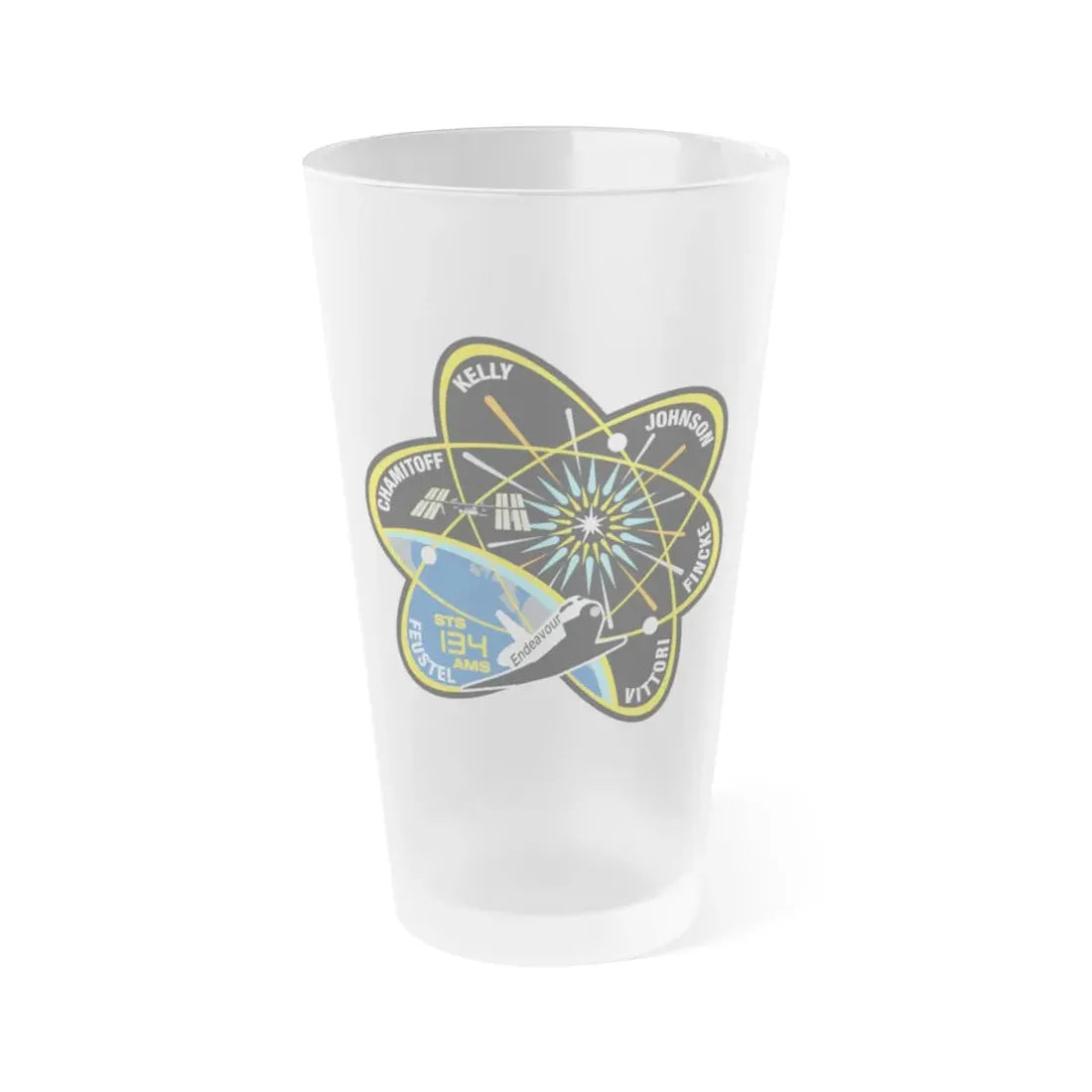 STS 134 (NASA) Frosted Pint Glass 16oz 16oz Frosted - Go Mug Yourself