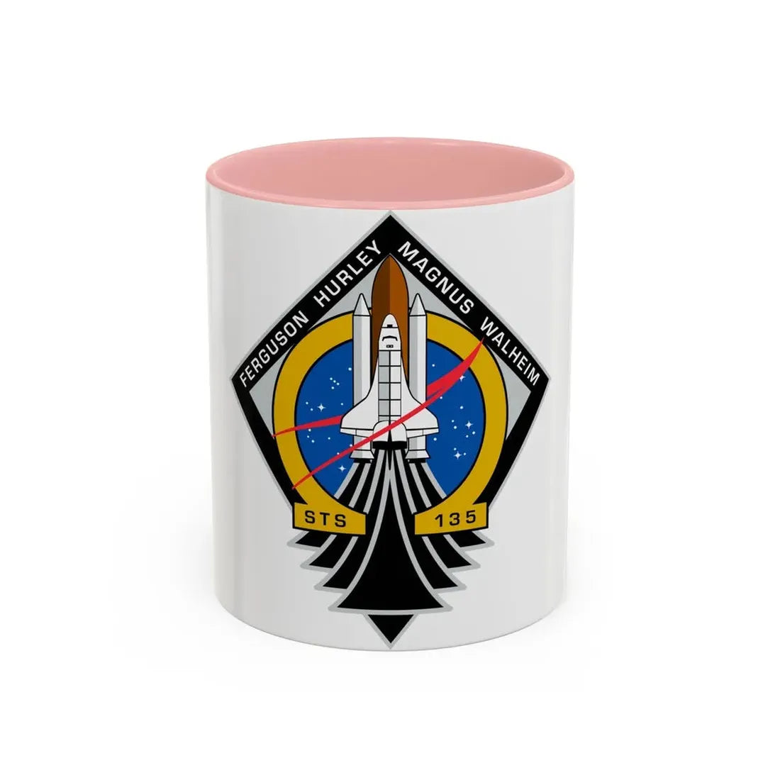 STS 135 (NASA) Accent Coffee Mug 11oz Pink - Go Mug Yourself