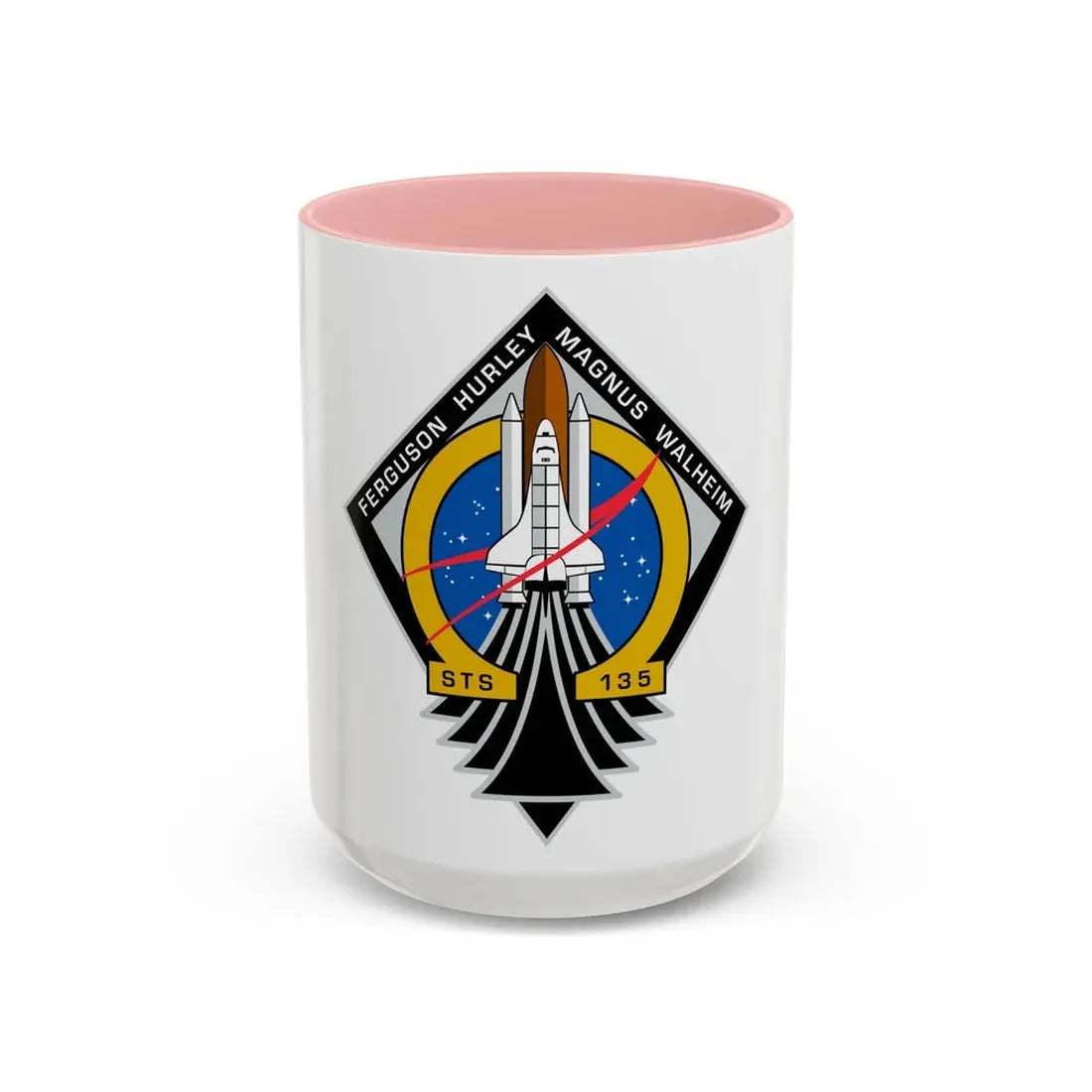 STS 135 (NASA) Accent Coffee Mug 15oz Pink - Go Mug Yourself