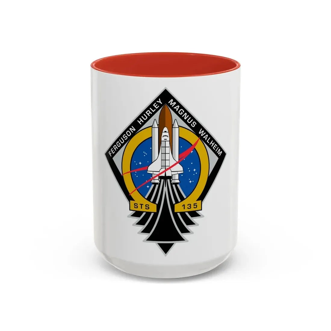 STS 135 (NASA) Accent Coffee Mug 15oz Red - Go Mug Yourself