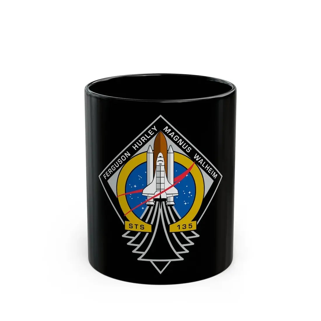 STS 135 (NASA) Black Coffee Mug 11oz - Go Mug Yourself