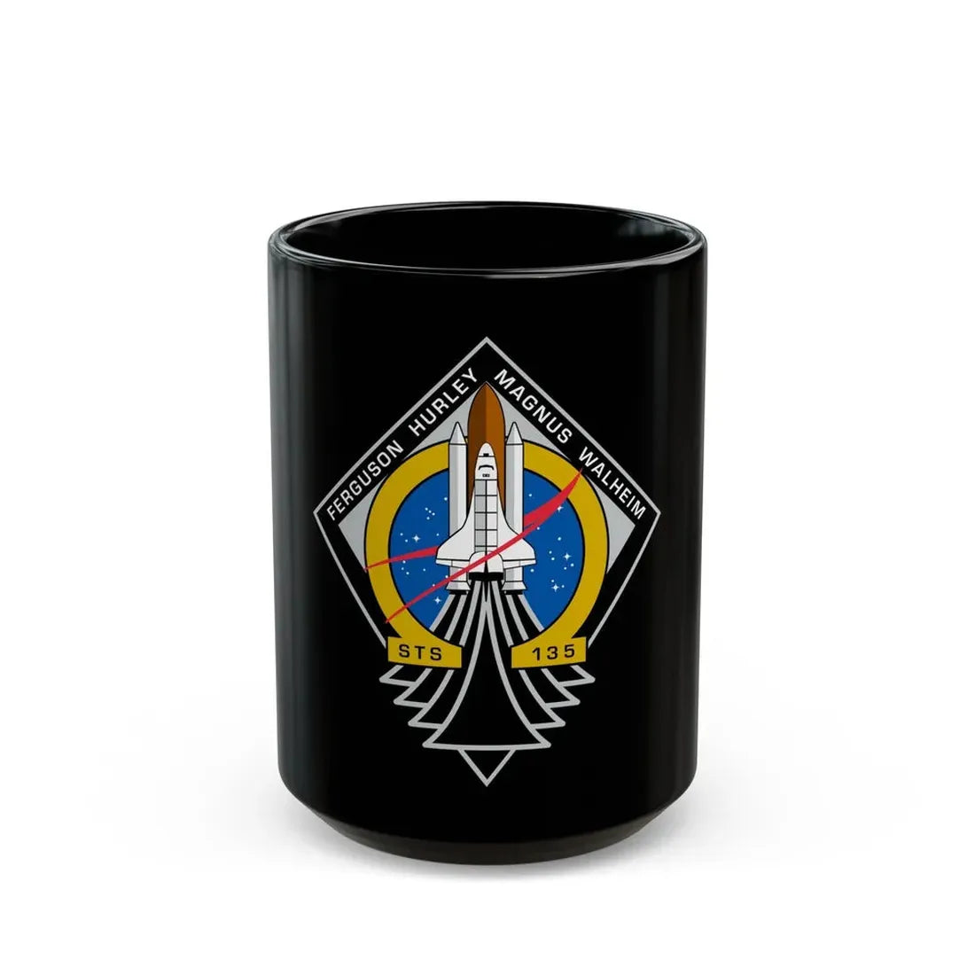 STS 135 (NASA) Black Coffee Mug 15oz - Go Mug Yourself