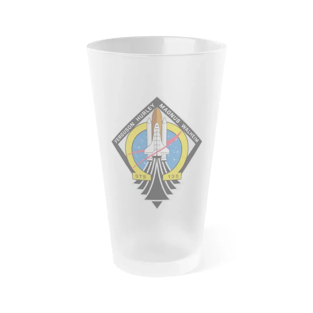 STS 135 (NASA) Frosted Pint Glass 16oz 16oz Frosted - Go Mug Yourself
