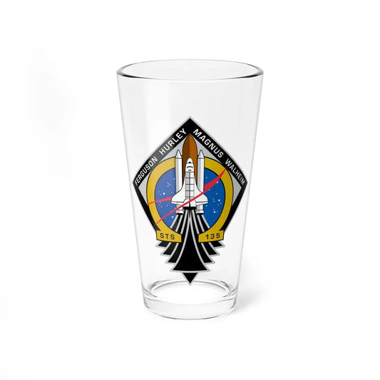 STS 135 (NASA) Pint Glass 16oz 16oz - Go Mug Yourself