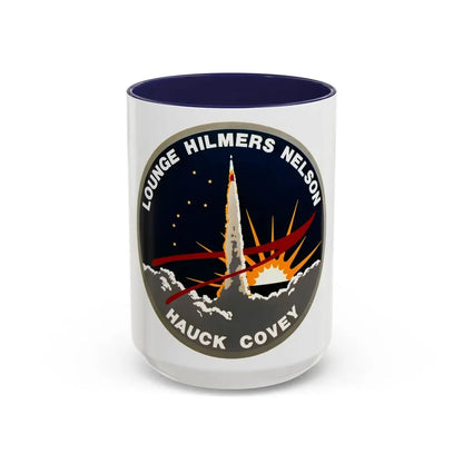 STS 26 (NASA) Accent Coffee Mug 15oz Navy - Go Mug Yourself