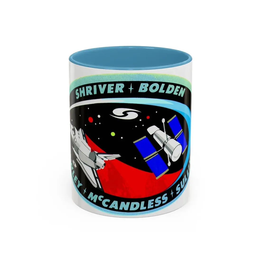 STS 31 (NASA) Accent Coffee Mug 11oz Light Blue - Go Mug Yourself