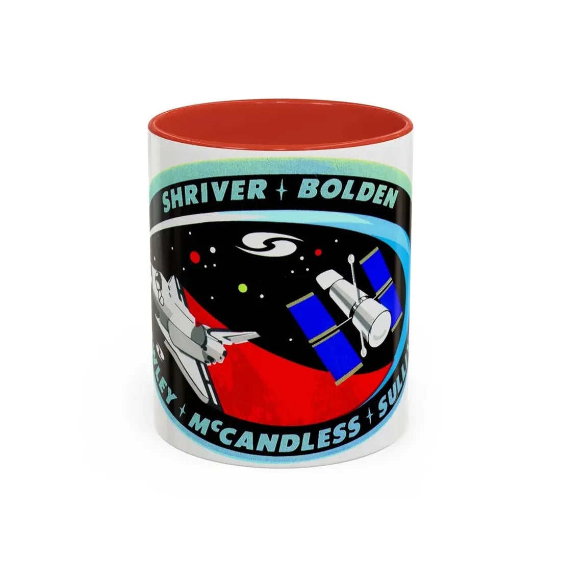 STS 31 (NASA) Accent Coffee Mug 11oz Red - Go Mug Yourself