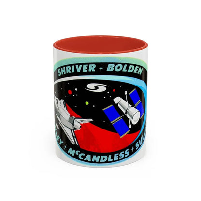 STS 31 (NASA) Accent Coffee Mug 11oz Red - Go Mug Yourself