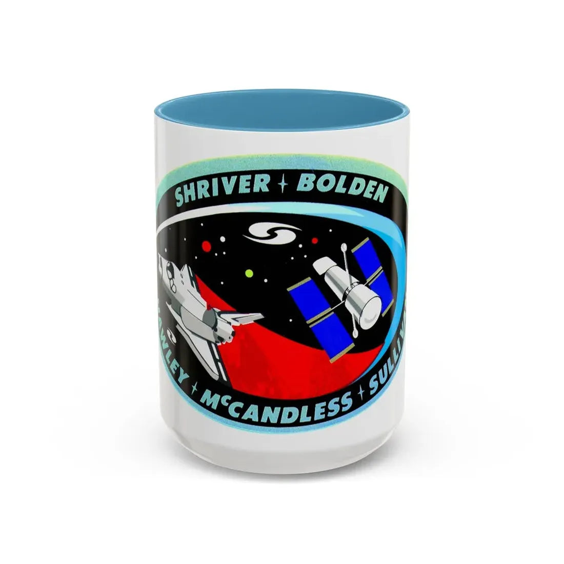 STS 31 (NASA) Accent Coffee Mug 15oz Light Blue - Go Mug Yourself