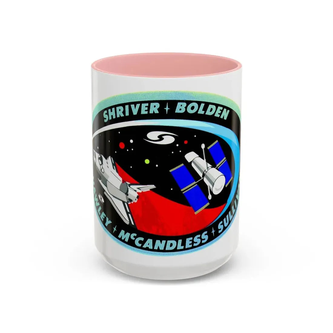 STS 31 (NASA) Accent Coffee Mug 15oz Pink - Go Mug Yourself