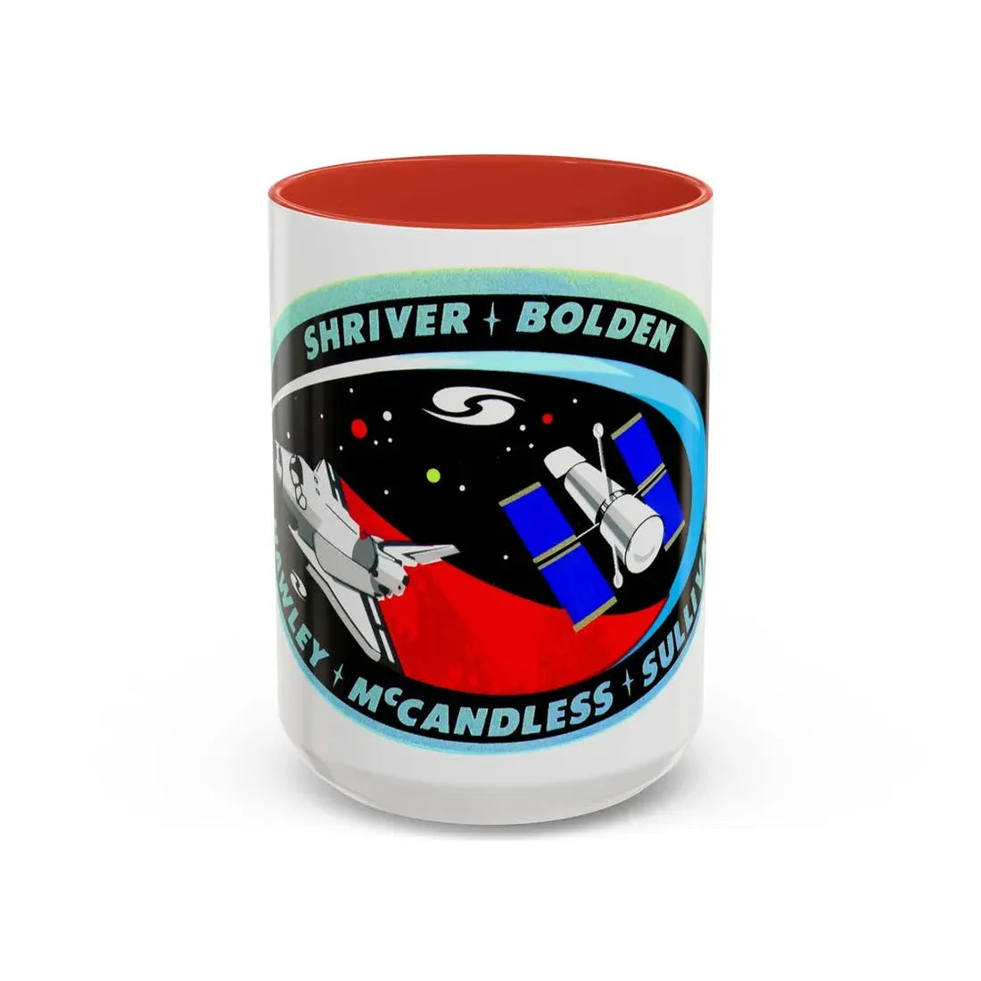 STS 31 (NASA) Accent Coffee Mug 15oz Red - Go Mug Yourself