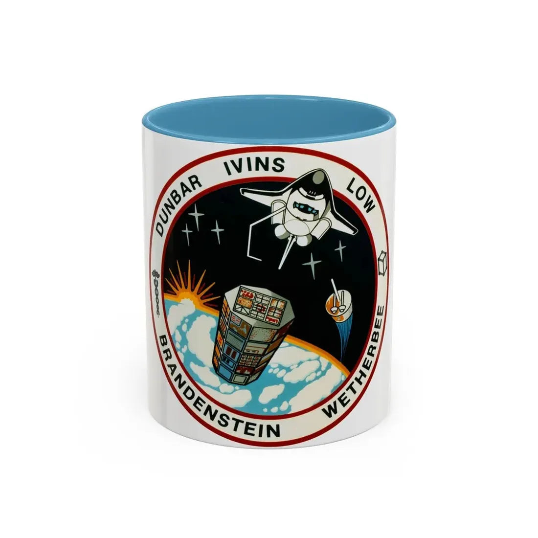 STS 32 (NASA) Accent Coffee Mug 11oz Light Blue - Go Mug Yourself