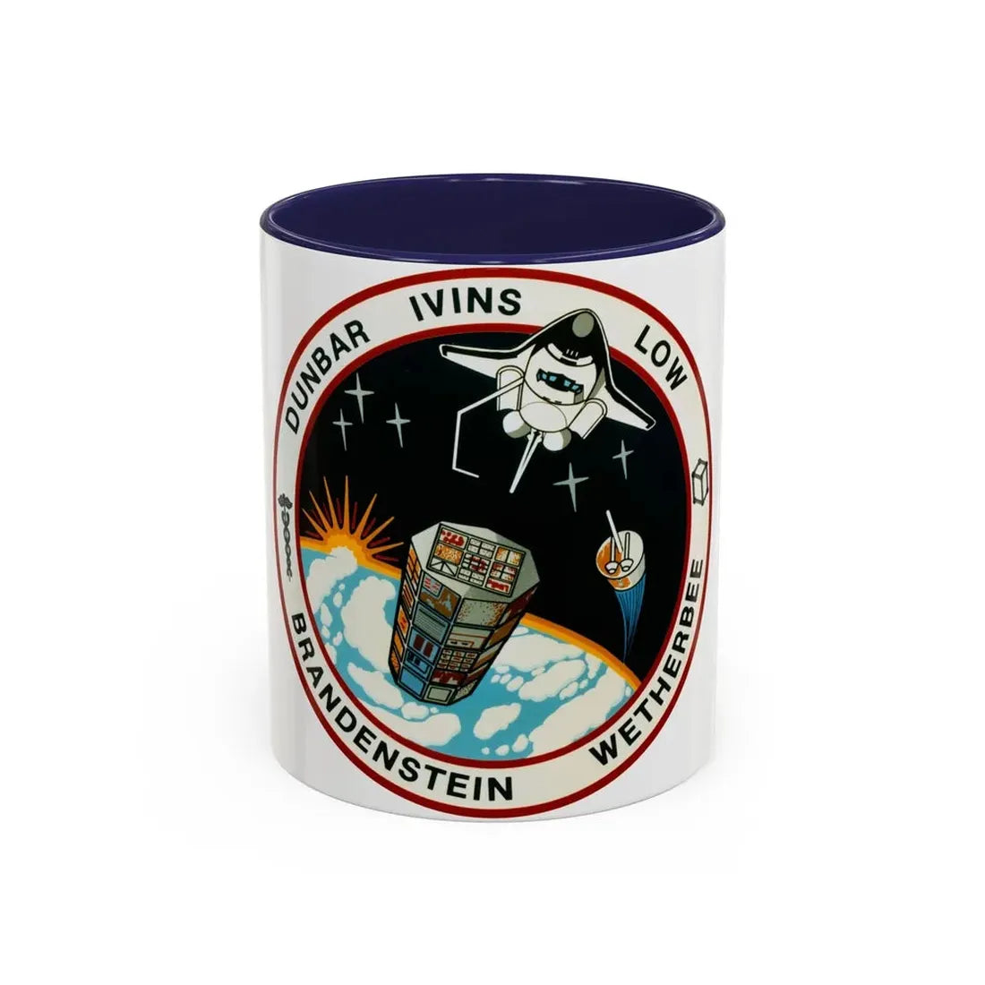 STS 32 (NASA) Accent Coffee Mug 11oz Navy - Go Mug Yourself