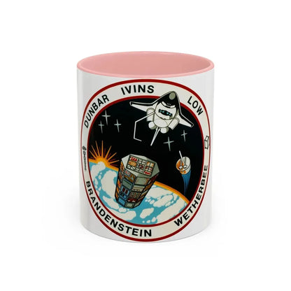 STS 32 (NASA) Accent Coffee Mug 11oz Pink - Go Mug Yourself