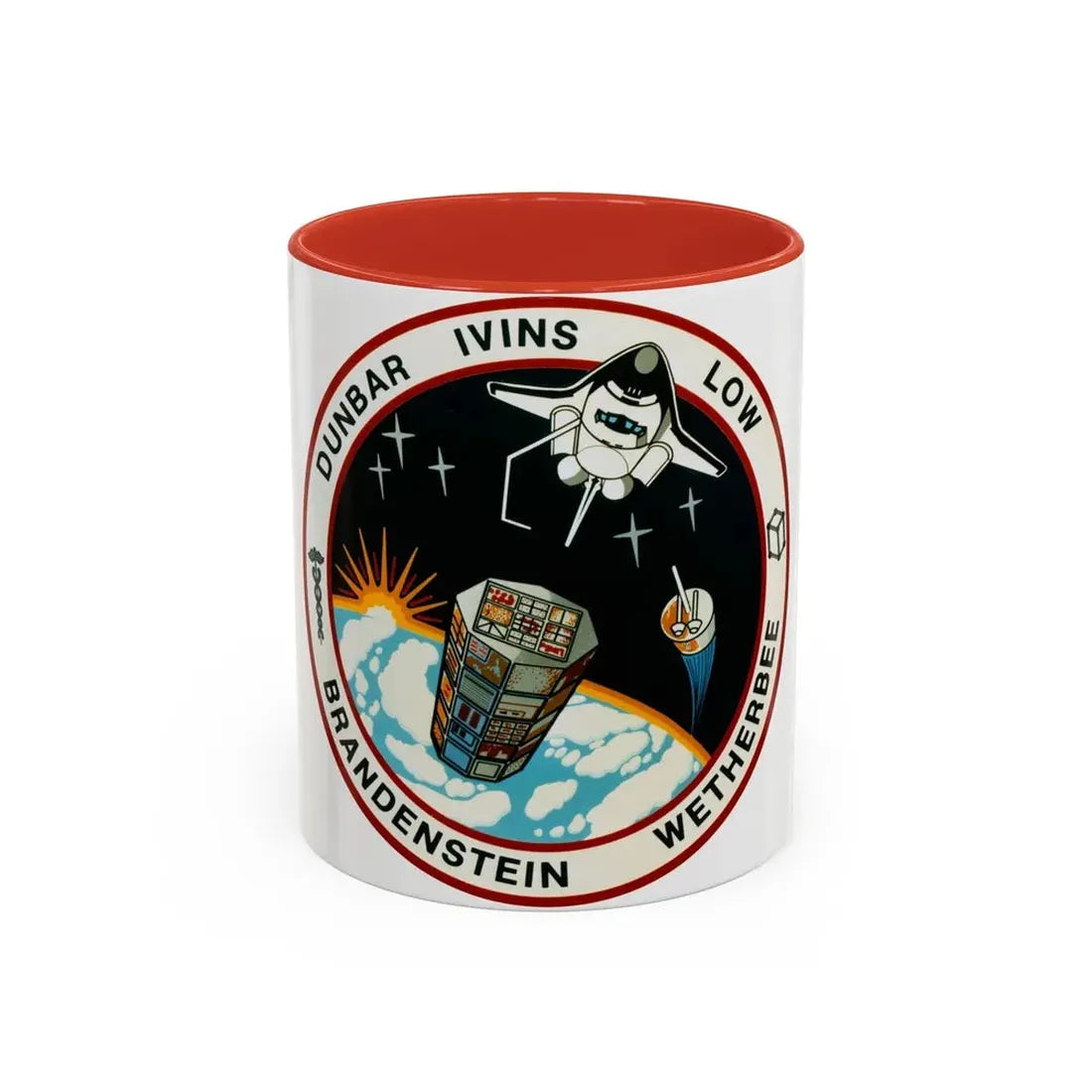 STS 32 (NASA) Accent Coffee Mug 11oz Red - Go Mug Yourself