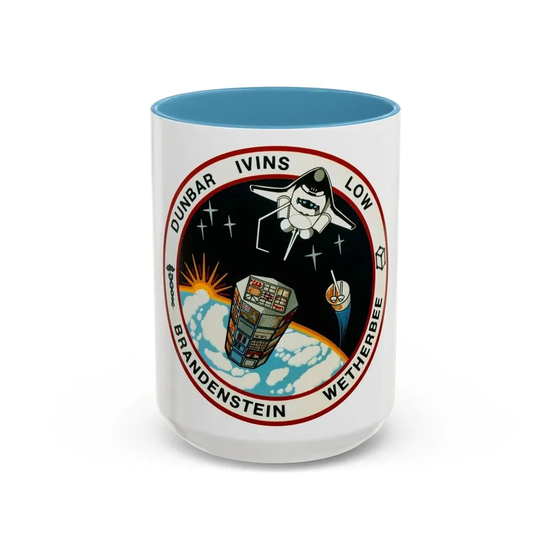 STS 32 (NASA) Accent Coffee Mug 15oz Light Blue - Go Mug Yourself