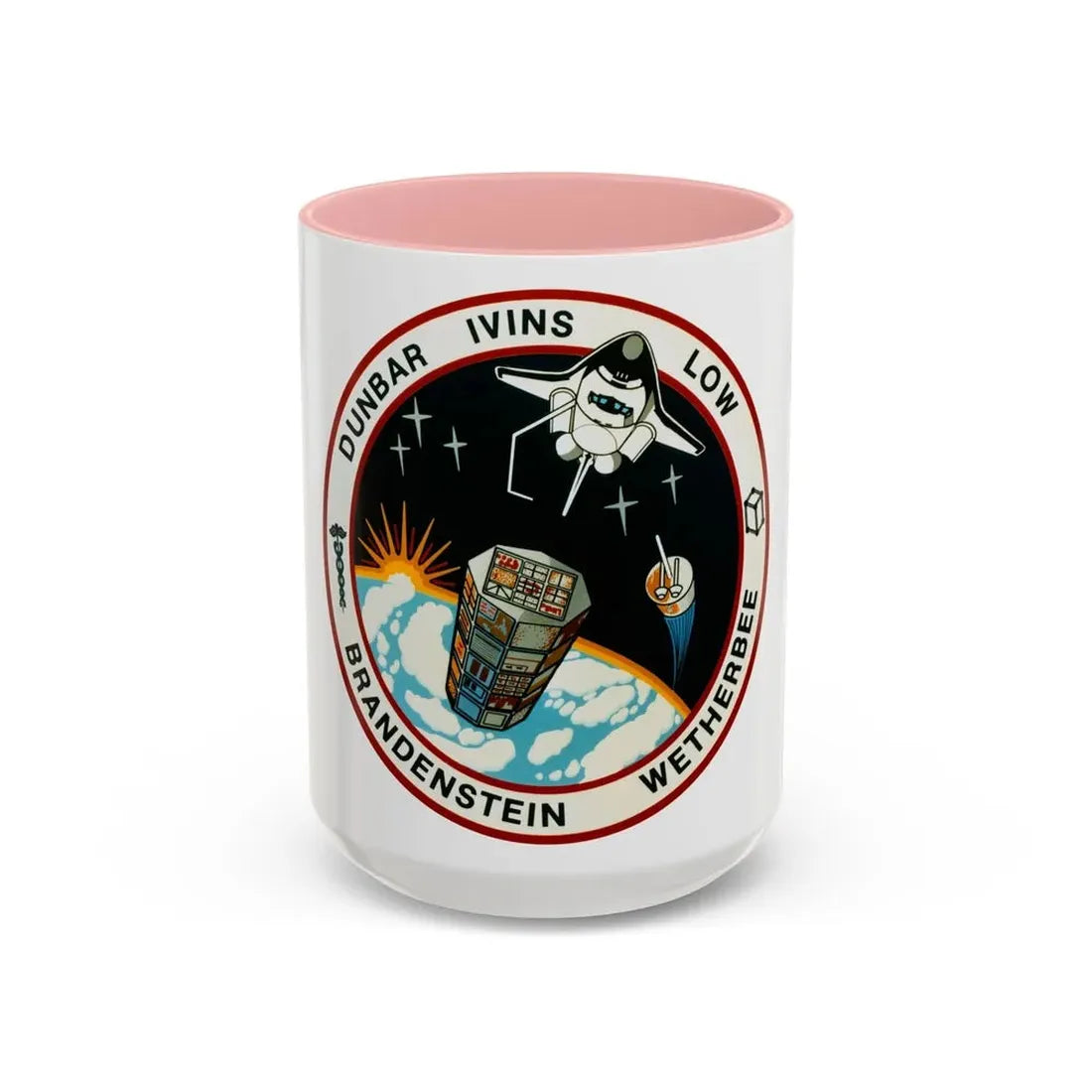 STS 32 (NASA) Accent Coffee Mug 15oz Pink - Go Mug Yourself