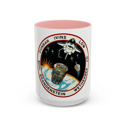 STS 32 (NASA) Accent Coffee Mug 15oz Pink - Go Mug Yourself