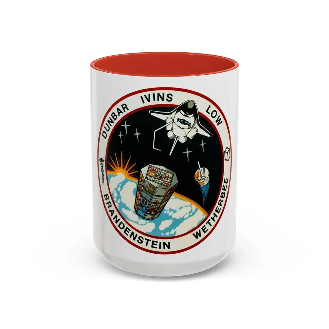 STS 32 (NASA) Accent Coffee Mug 15oz Red - Go Mug Yourself