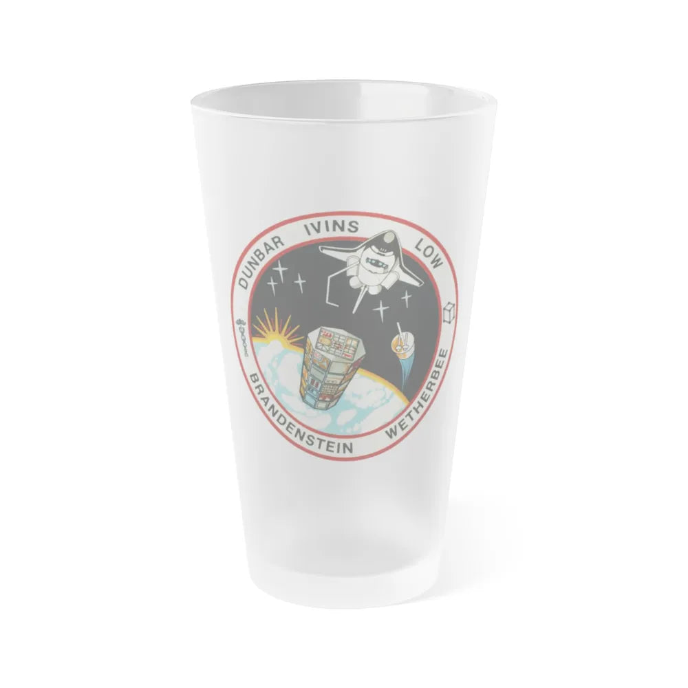 STS 32 (NASA) Frosted Pint Glass 16oz-Go Mug Yourself