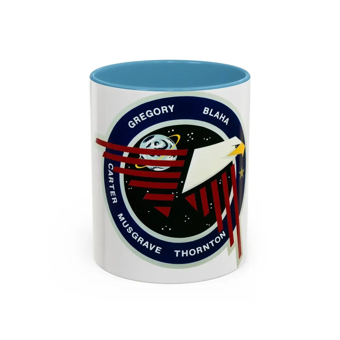 STS 33 (NASA) Accent Coffee Mug 11oz Light Blue - Go Mug Yourself