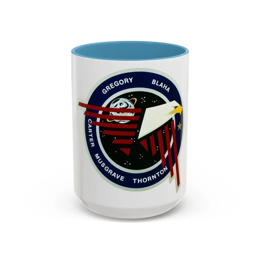 STS 33 (NASA) Accent Coffee Mug 15oz Light Blue - Go Mug Yourself