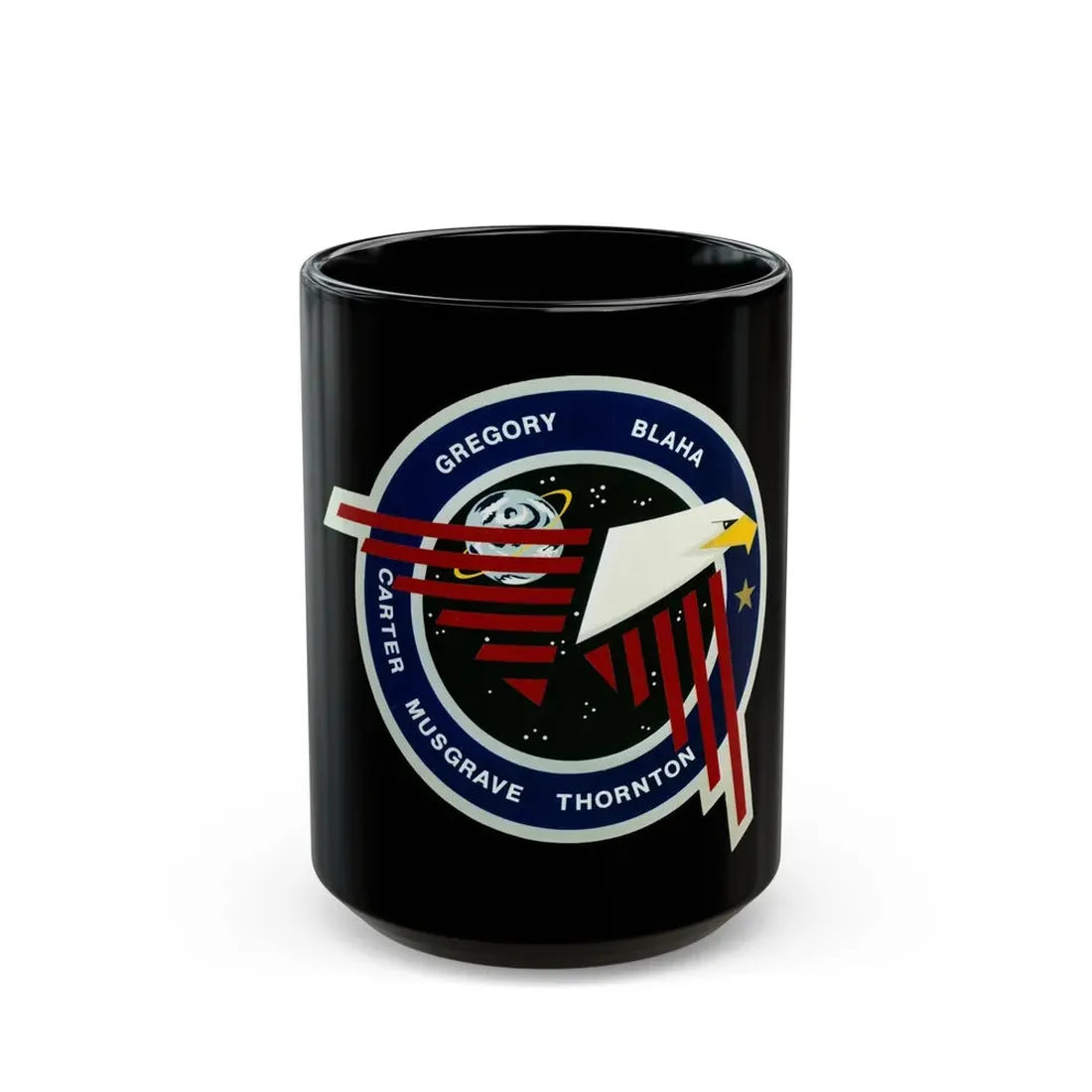 STS 33 (NASA) Black Coffee Mug 15oz - Go Mug Yourself