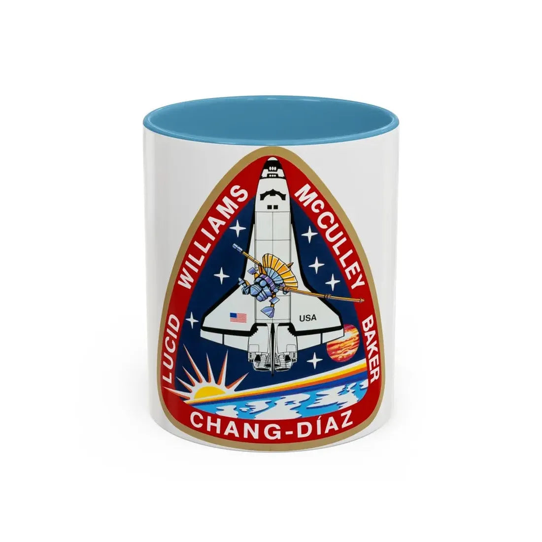 STS 34 (NASA) Accent Coffee Mug 11oz Light Blue - Go Mug Yourself