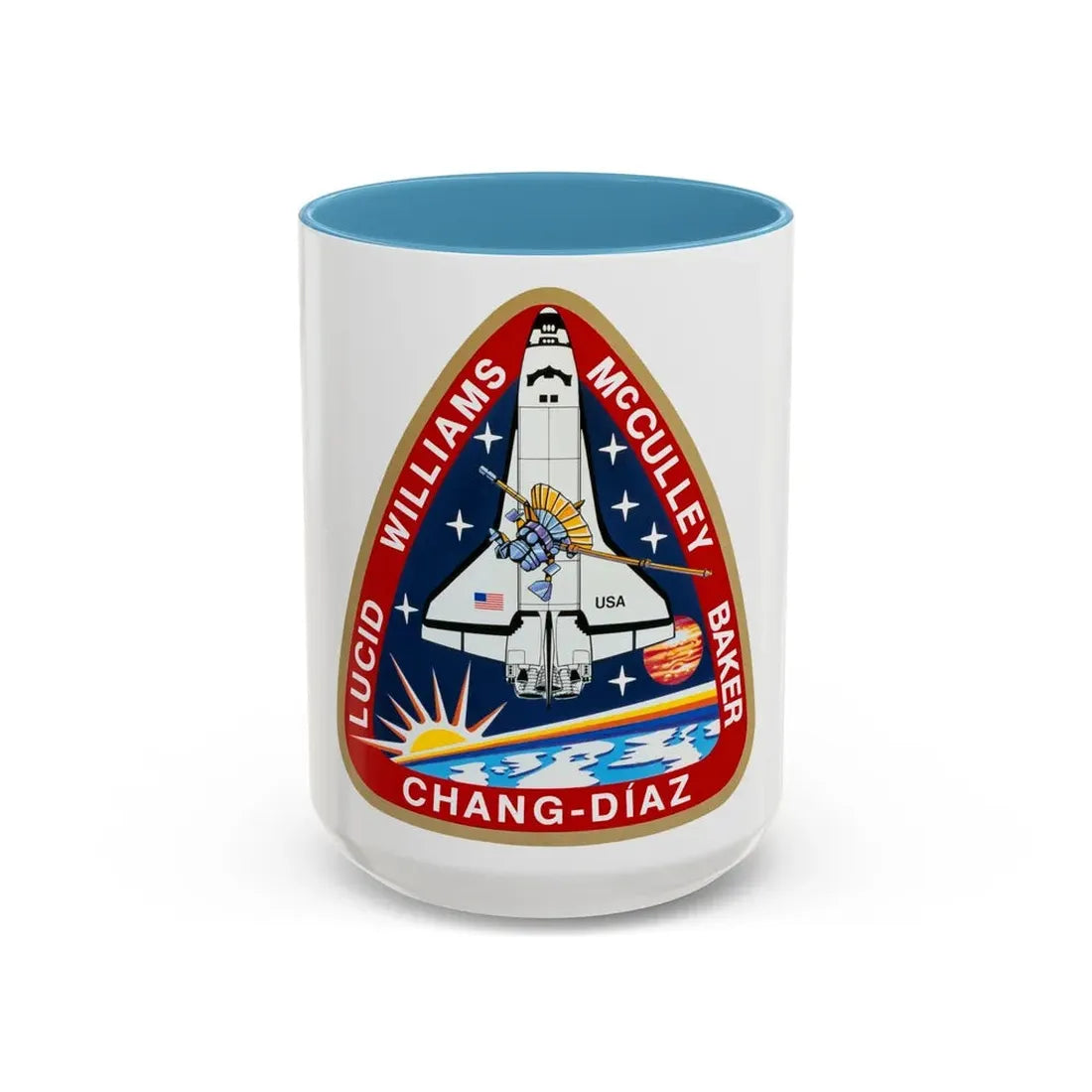 STS 34 (NASA) Accent Coffee Mug 15oz Light Blue - Go Mug Yourself